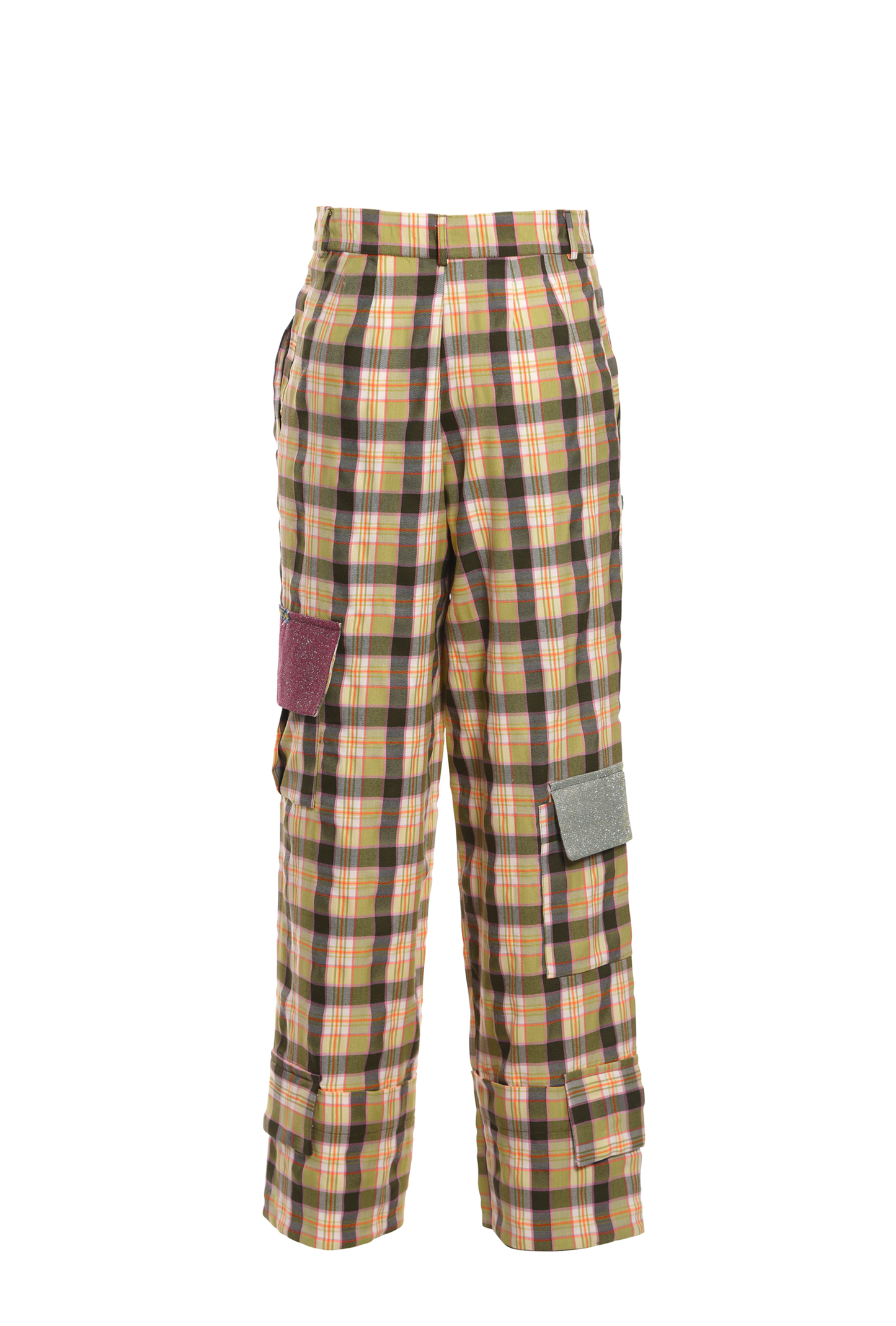 SALAD MIX PLAID CABARDINE TROUSERS
