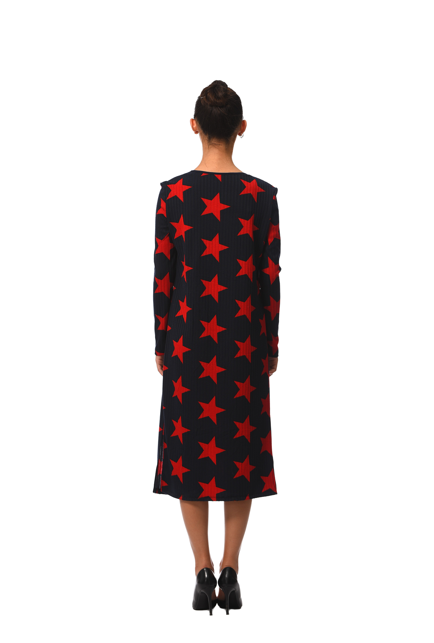 RED STAR KNITTED FREE DRESS ADAPTED ON BRAST FEEDDING