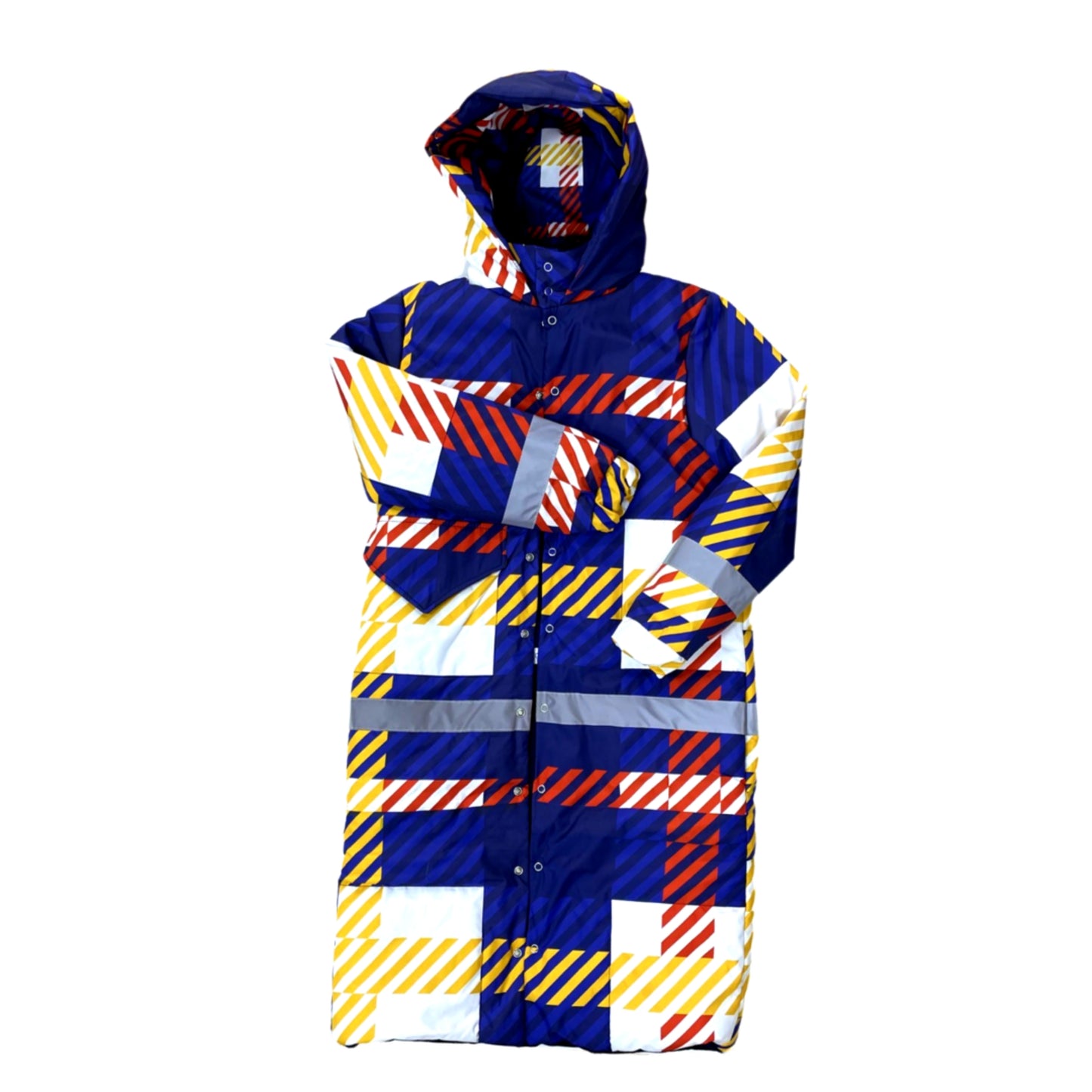 WIDE LOGO PUFFER RED WHITE AND BLUE MIX