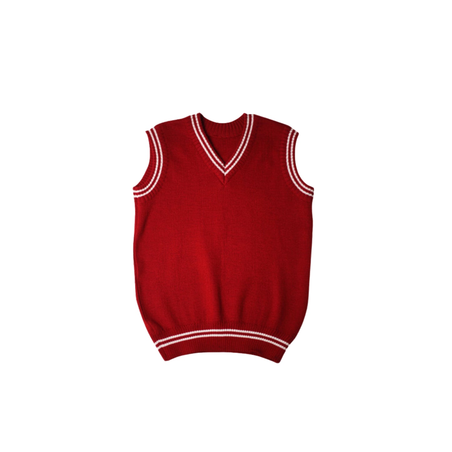 SCHOOL DUO – TSHIRT BLOUSE WITH STRIPS ,RUFFLES /AND KNITTED VEST