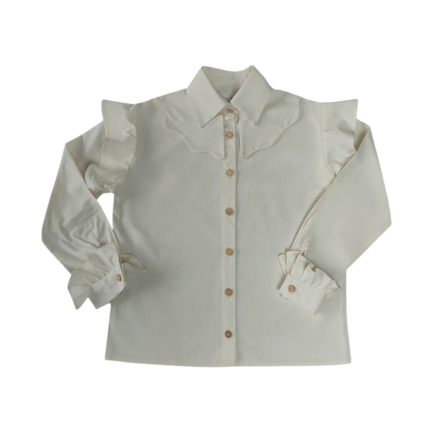 WHITE SAROCHINI BLOUSESHIRT WITH COQUETTE AND LACE