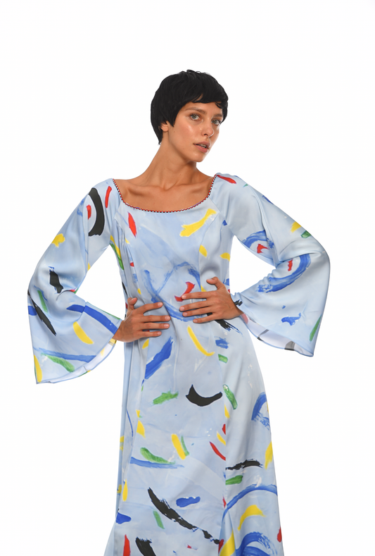 COLORFALL DREAM SILK DRESS