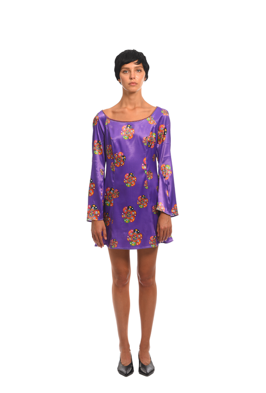 SILK PURPLE SPRING DRESS