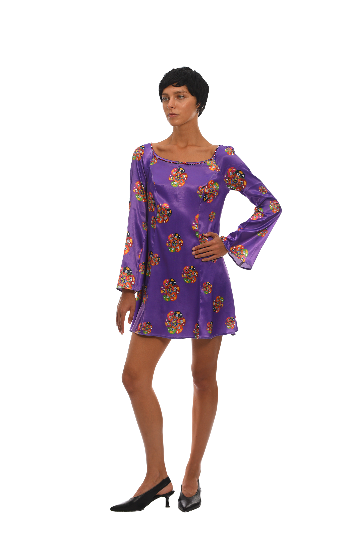 SILK PURPLE SPRING DRESS