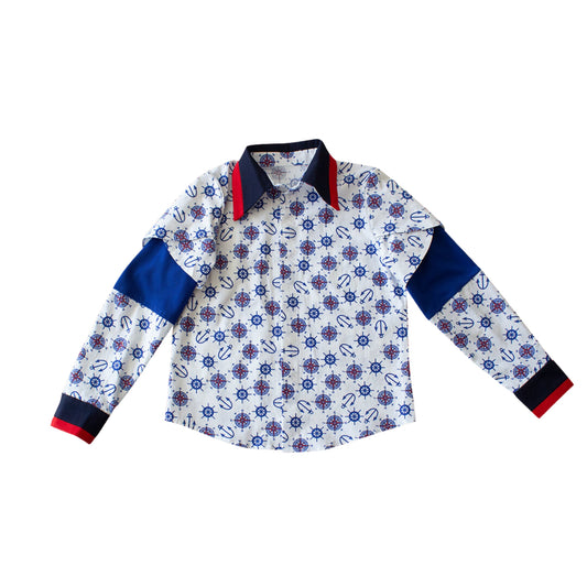 SAILOR TSHIRT BLOUSE WITH TREASURE HUNTERS