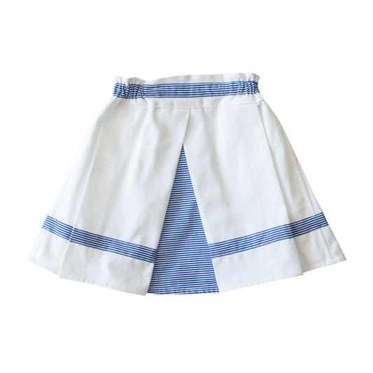 DENIM SAILOR SKIRT WITH FOLDS