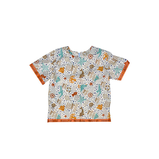TENNIS BLOUSE WITH OCEAN PRINT