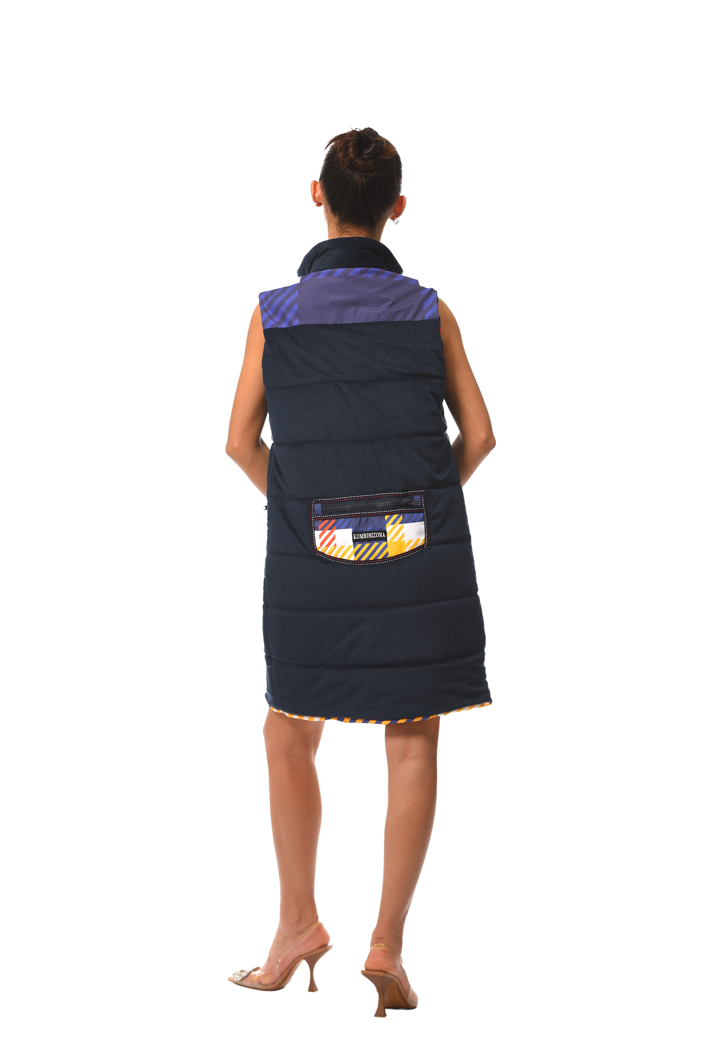 VELVET-PUFFER DOUBLE SIDE GILET